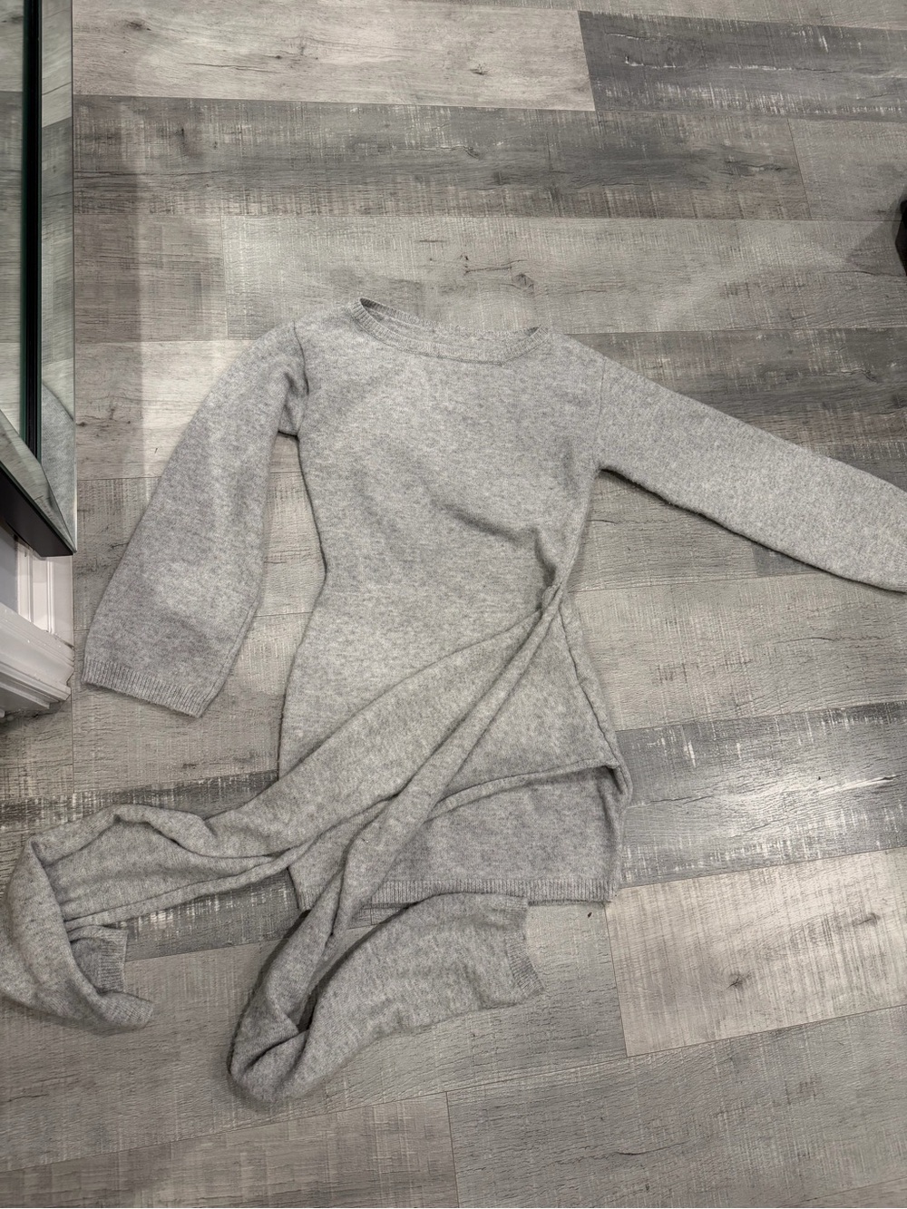 Cozy Light Gray Knit Sweater Dress